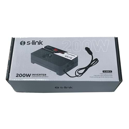 S-link SL-200W-12 200W DC12V-AC230V Çakmaktan Power Inverter