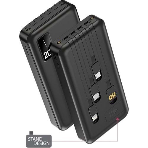 Powerway TX209 20.000 Mah Kablolu Dijital Göstergeli Powerbank Pil Şarj Cihazı