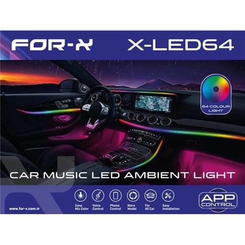 For-X X-LED64 64 Renk App Kontrol Ambıent Led