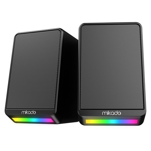 Mikado MD-178 2.0 3W*2 RGB Aydınlatmalı USB + 3.5mm USB 5V Speaker Hoparlör