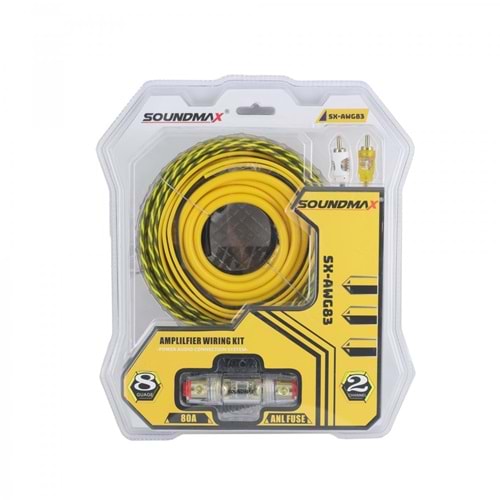 Soundmx SX-AWG83 8GA Oto Anfi Kablo Seti