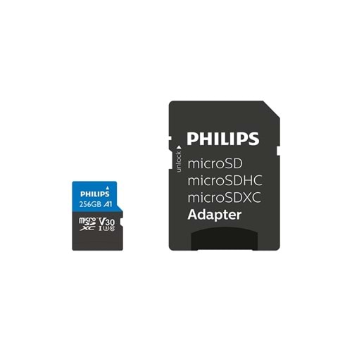 Philips Micro SDXC Card 256 Gb Class 10, UHS-I U3 Adapter, 4K FM25MP65B