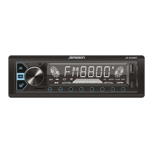 Jameson JS-9250BT USB Charge Bluetooth Aux Hafıza Kartı Lcd Ekran Çift Anfi Çıkışlı 4X60W Oto Teyp