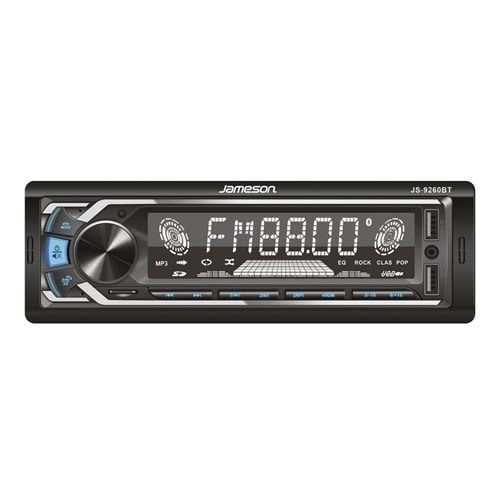 Jameson JS-9260BT USB Charge Bluetooth Aux Hafıza Kartı Lcd Ekran Çift Anfi Çıkışlı 4X60W Oto Teyp