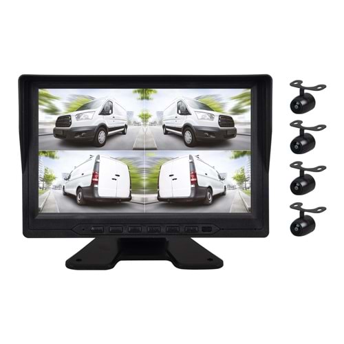 Jameson JSD-904 9 İnç 4/1 4 Adet Ahd Kamera Hediye Araç İçi Oto Monitör