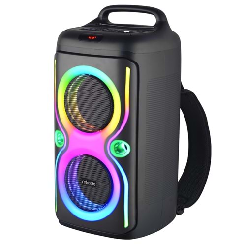Mikado MD-66BT ThunderBag 40W 3600mAh Çanta Taşıma Özellikli USB/BT/TF/TWS RGB Işıklı Kablosuz Mikrofonlu Toplantı-Parti
