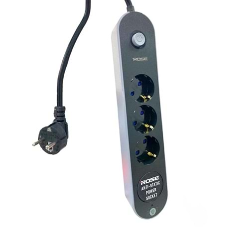 Rose GR-300-5M 3'LÜ Akım Korumalı 16A 3X2,5 MM Kablo 5 Metre priz