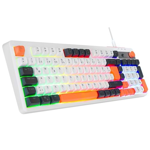 Acer eMachines EAK860 Beyaz USB Rainbow Aydınlatmalı Q Standart Kompakt Klavye