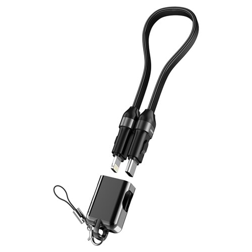 S-link Armor CL-020 30W 20 cm Type-C to Lightning PD Örgülü Metal Başlıklı Siyah Hızlı Şarj Kablosu