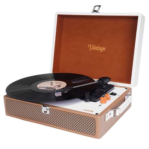 UMİE Vintage UM-P353 Pikap Bluetooth'lu 3.5mm AUXIN&RCAO Destekli Müzik Kutusu