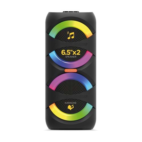 Maxron MXBass 16W Bluetooth Hoparlör Led Işıklı Ses Sistemi Parti Speaker Karaoke Özellikli