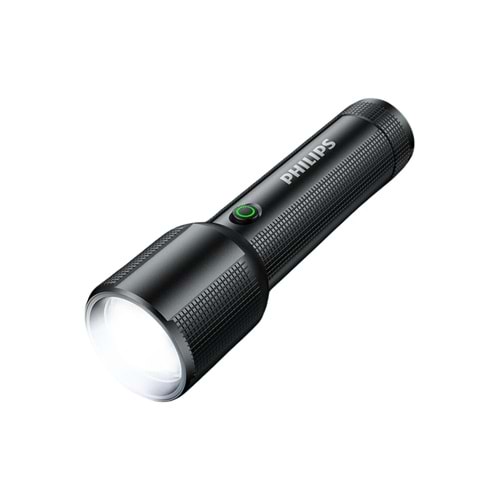 Philips SFL2203 450 Lümen 5W Led El Feneri Teleskopik Zoom Sos Modlu Metal Gövdeli Şarj Edilebilir Uzun Menzilli Flashligh