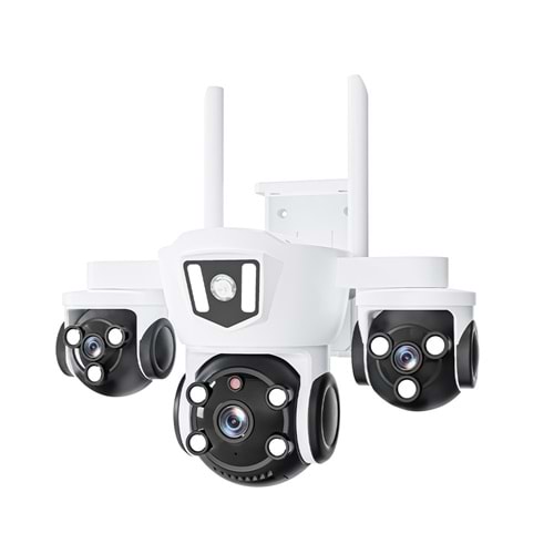 Mpıa MIZU 6 MP Üç Lens Wi-Fi / TF Kart Girişli Güvenlik Kamera