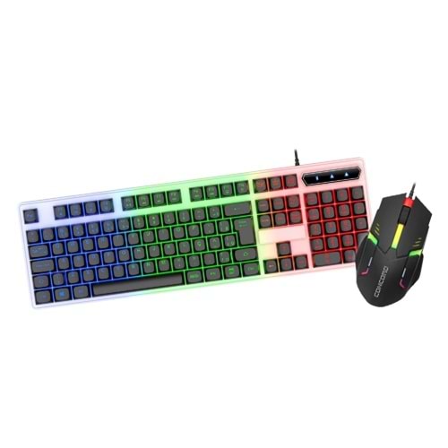 CONCORD C-67 Kablolu Gaming Işıklı Standart Q Klavye / Mouse Türkçe