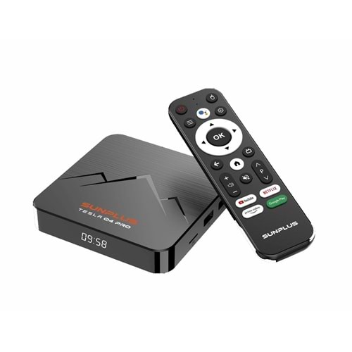 Sunplus TESLA Q4 PRO serıes cortex A53 Androıd DDR3 4GB 32GB TV Box