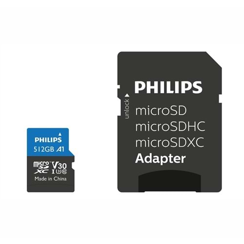 Philips Ultra Pro FM51MP65B Class 10 UHS-I U3 A1 V30 512 GB Micro SD Kart
