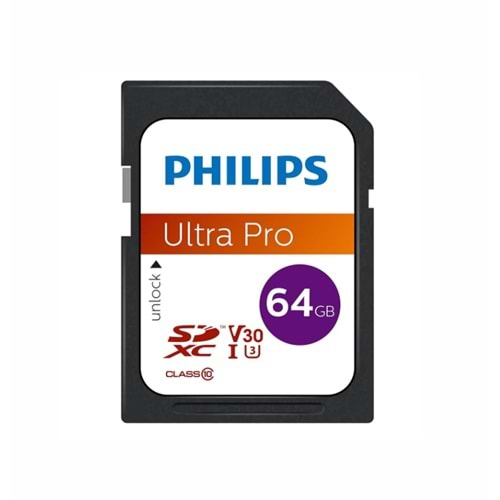 Philips Ultra Pro FM64SD65B Class 10 UHS-I U3 V30 64 GB Hafıza Kartı