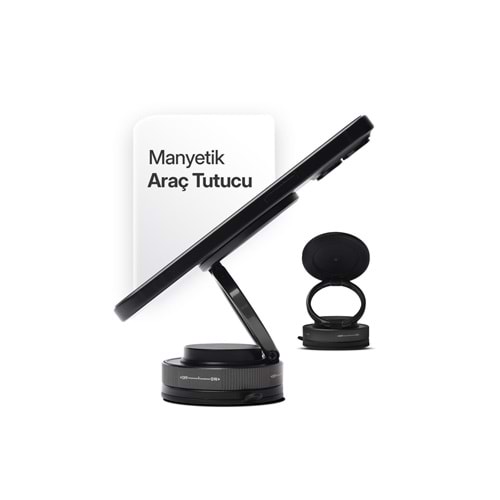 Powerway TT77 Yüksek Kaliteli Manyetik Araç İçi Telefon Tutucu Katlanabilir 360 Derece Açı