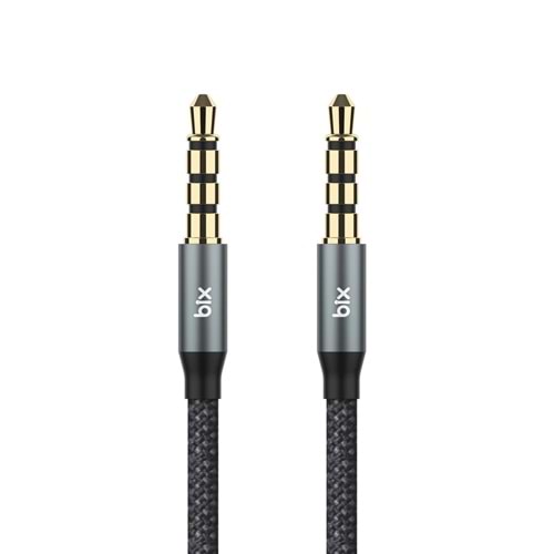 Bix BXAU3C Hi-Fi 3.5mm Erkek to Erkek Örgülü Aux Ses Kablosu 1 Metre