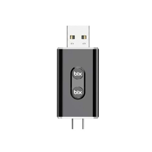 Bix CB02 2.4G/5G WiFi CarPlay Android Auto Kabloludan Kablosuza Çevirici USB-A USB-C Çift Uçlu Hibrit Adaptör