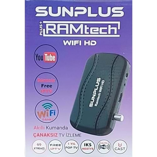 Sunplus RAMTECH DAHİLİ WİFİ IPTV+FESS Hediye HD Uydu Alıcısı
