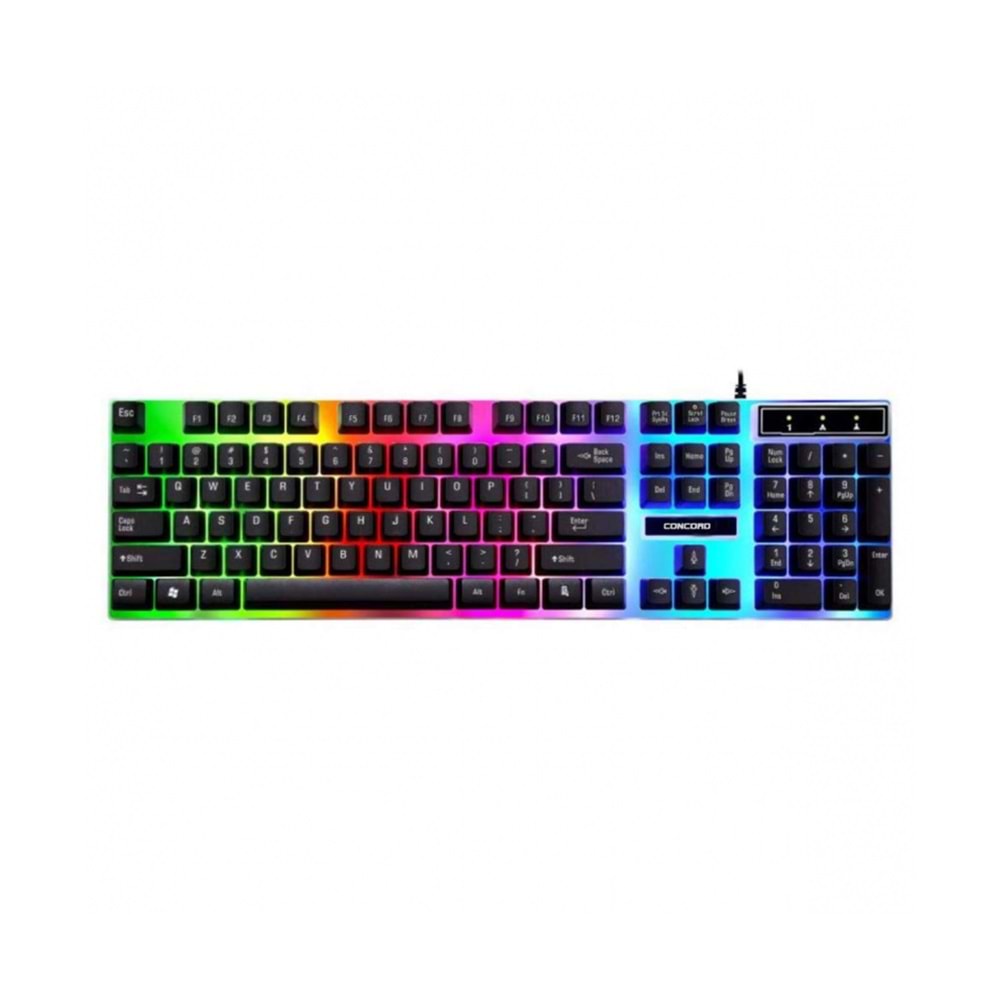 Concord C-56 RGB Led Işıklı Kablolu Gamer Combo Klavye + Mouse Set