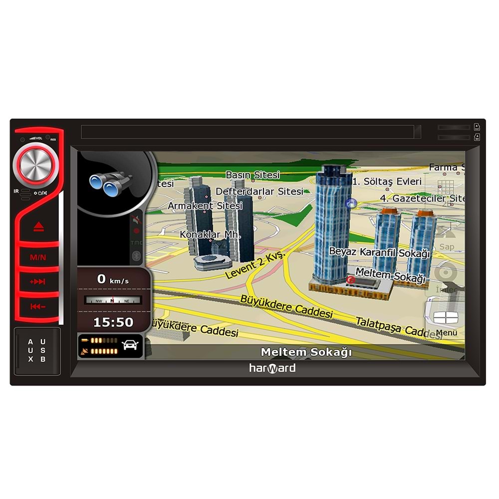 Harward HR-ND624 6,2 İnç Double Bt/Dvd/Sd/Usb/Fm GPS Oto Teyp (kamera hediyeli)