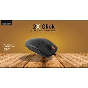 Concord C-1 Çift Klick 2X Klick Ootik 3D 1.5 mt Mouse