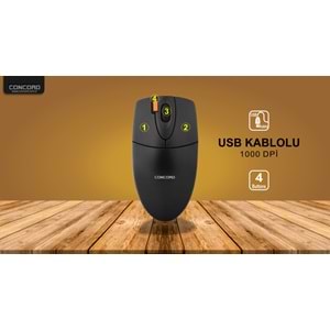 Concord C-1 Çift Klick 2X Klick Ootik 3D 1.5 mt Mouse