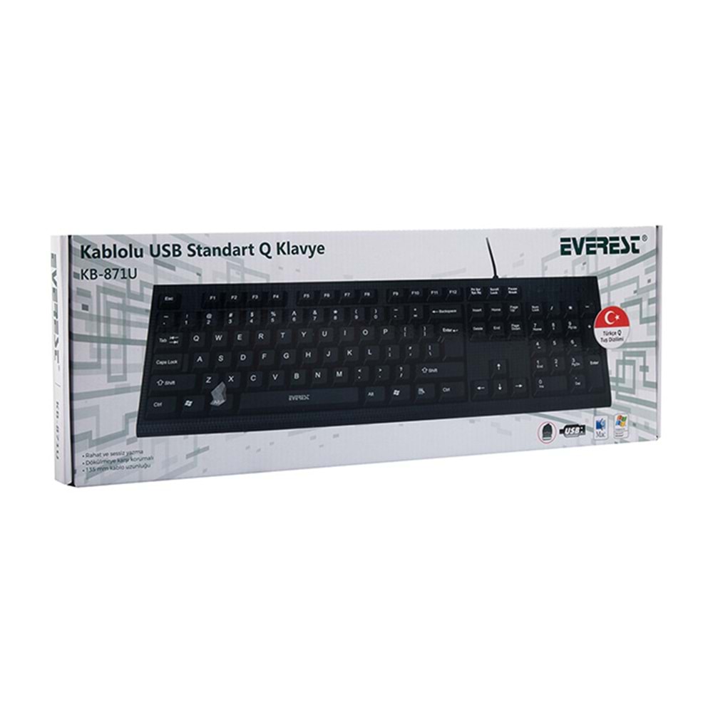 Everest KB-871U Siyah USB Q Standart Klavye
