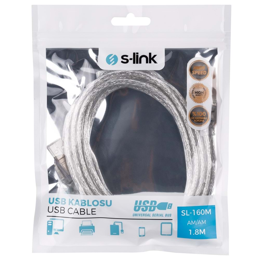 S-link SL-160M Usb 1.8mt M/M Kablosu