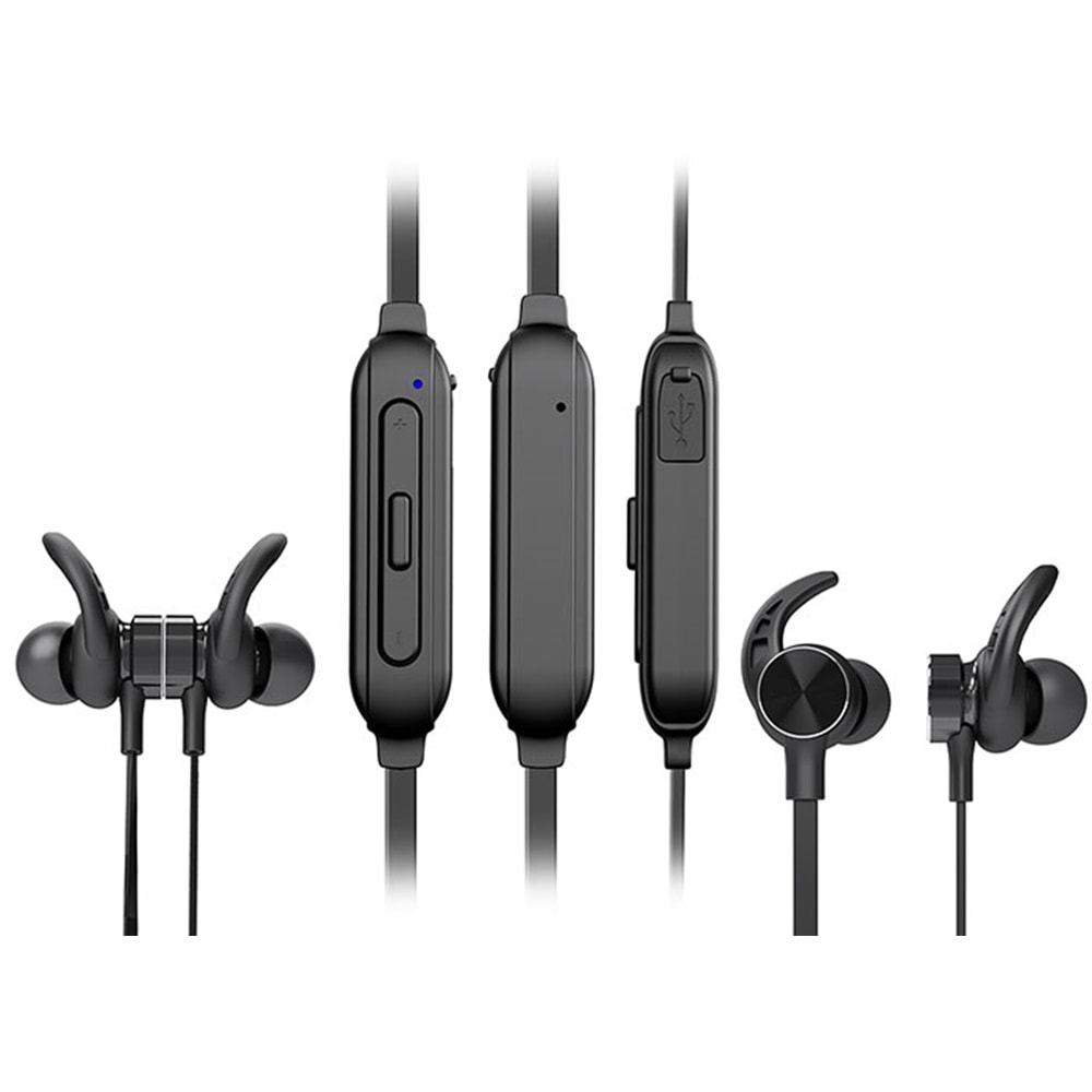 Hytech HY-XBK95 Siyah Boyun Askılı Mıknatıslı Bluetooth Spor Kulak içi Kulaklık Mikrofon