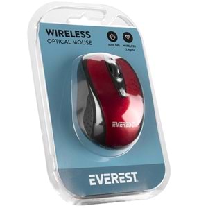 Everest SM-901 Kırmızı 2.4Ghz Optik Kablosuz Mouse