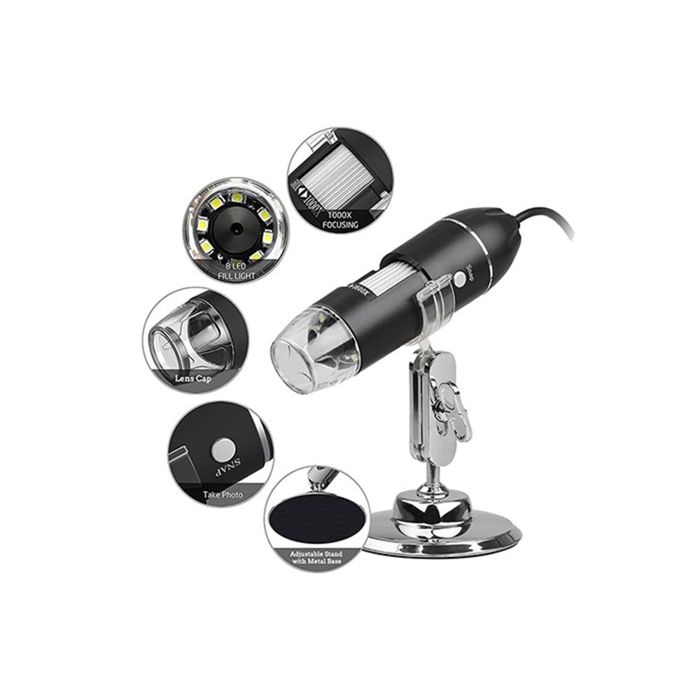 Hytech HY-XWK20 USB + Micro+ Type-C LED Işıklı Mikroskop Kamera