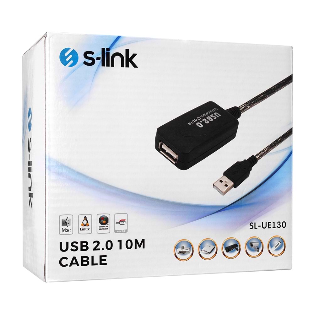 S-link SL-UE130 Usb 2,0 10mt Kablosu