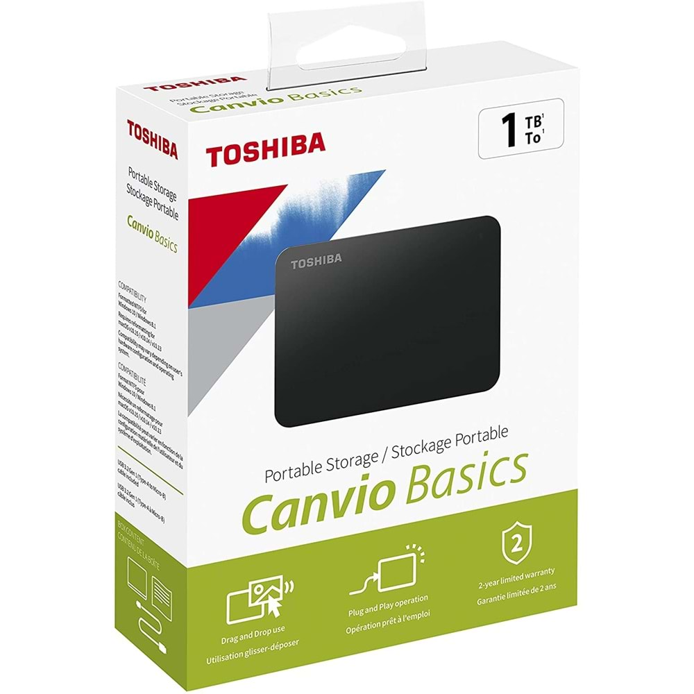 Toshıba 1 TB Canvıo Basıcs Portable External USB 3.0 HDTB410EK3AA Harici Hdd