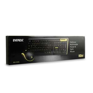 Everest KM-5535 Usb Multi Media Kablosuz Q Standart Klavye + Mouse Set