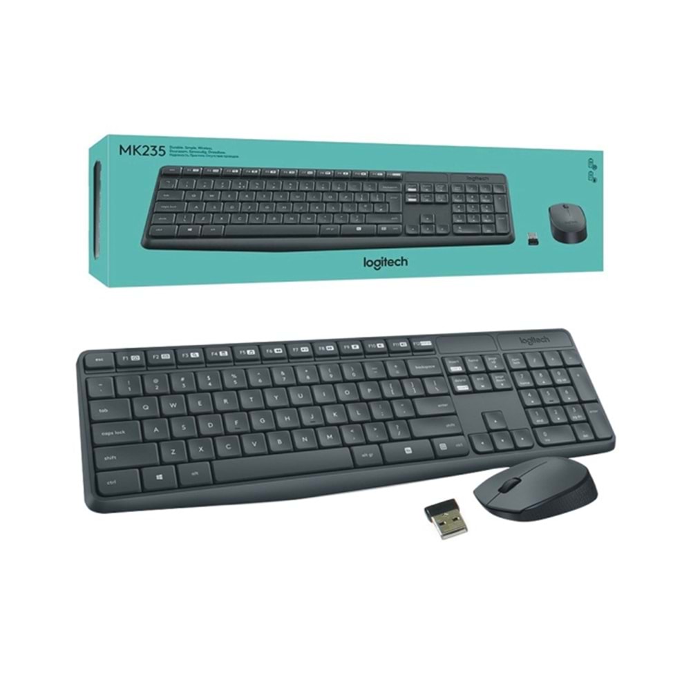 Logitech MK235 Kablosuz Klavye Mouse Set (Q TR)