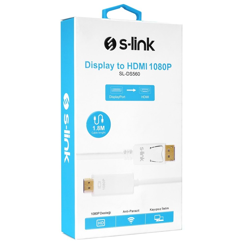 S-link SL-DS560 Display TO HDMI 1,8 MT 1.8m Kablo