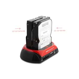 Everest HDC-385 Harici Usb 2.0 2.5- 3.5 IDE+SATA Hdd + Kart Okuyucu Docking