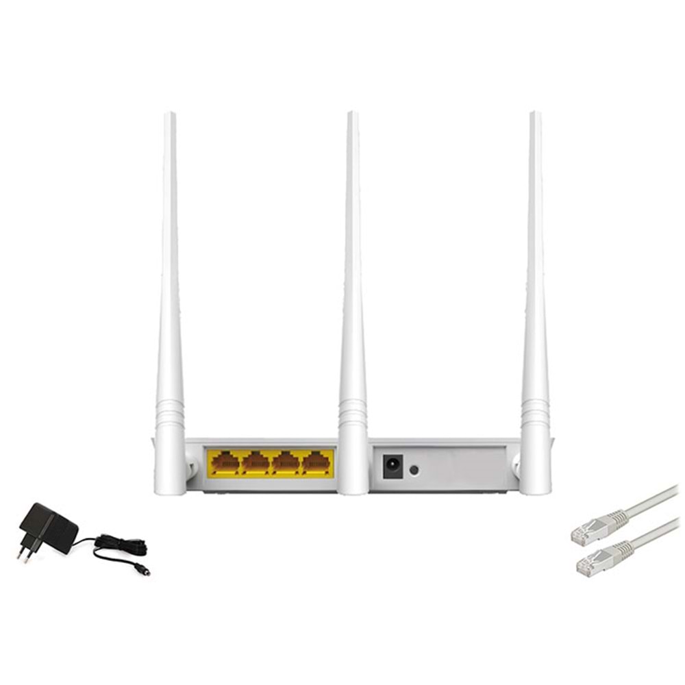Everest EWR-F303 300Mbps 2.4GHz 3x 5dBi Anten 1x WAN 3x LAN Repeater+AP+WISP Destekli Wireless Router