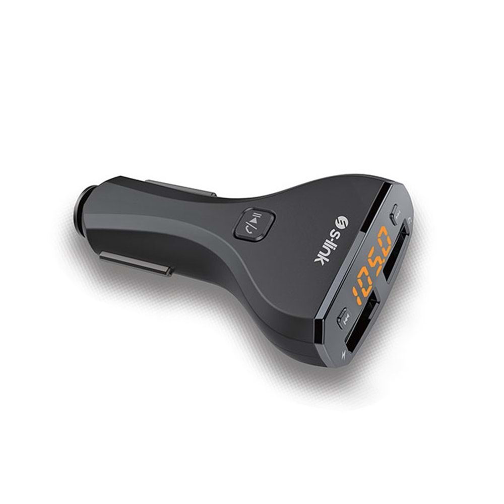 S-link SL-BT30 MP3 Usb+Bluetooth Destekli 2*Usb 2.1A Fm Transmitter