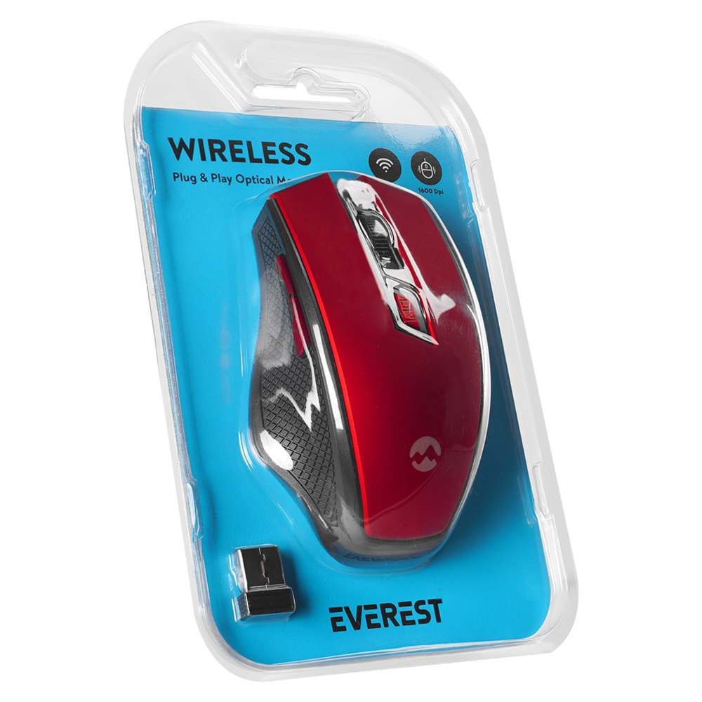 Everest SMW-777 Usb Kırmızı 2.4Ghz Optik Wireless Mouse