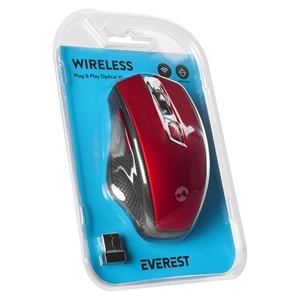 Everest SMW-777 Usb Kırmızı 2.4Ghz Optik Wireless Mouse