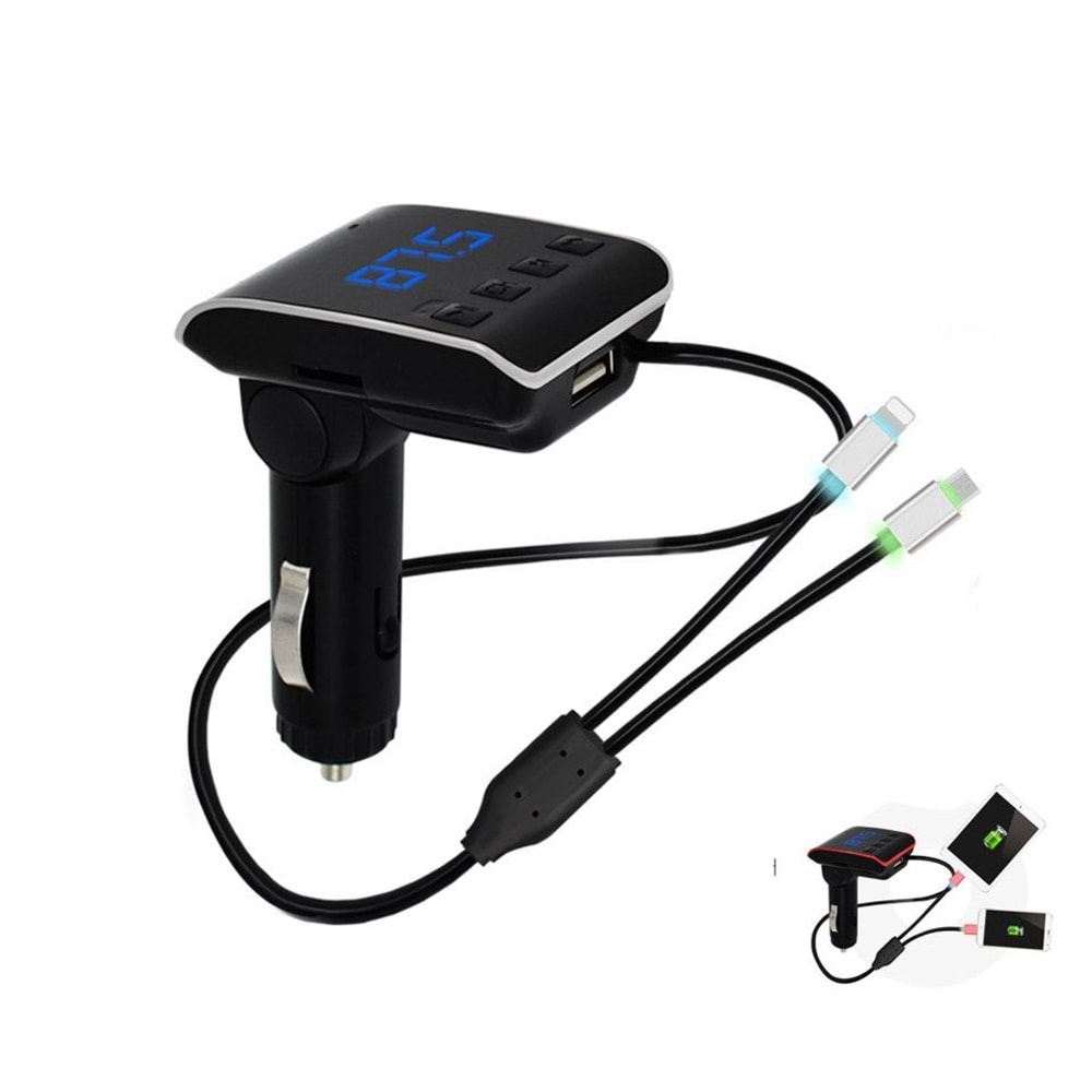 Concord C-605 2.1A Çift Usb/Tf Bluetooth FM Transmitter