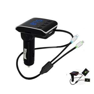 Concord C-605 2.1A Çift Usb/Tf Bluetooth FM Transmitter