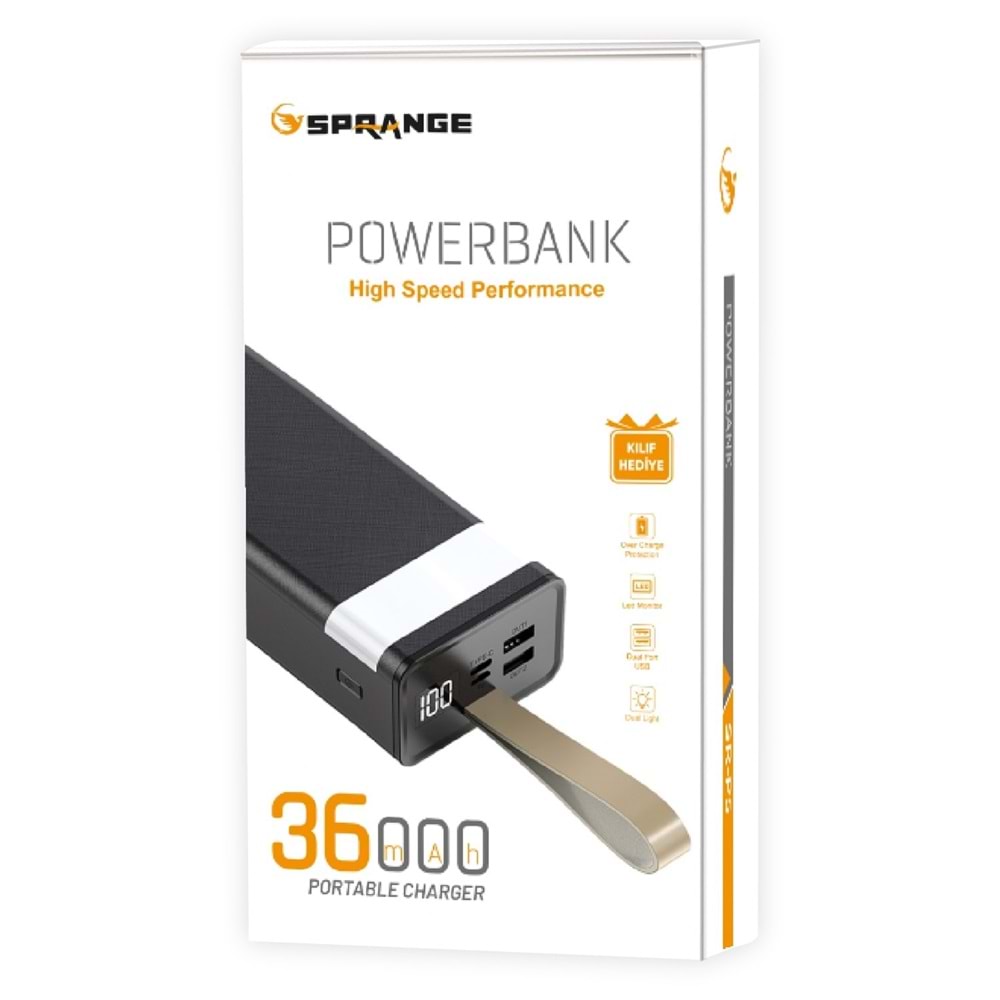 Sprange SR-P5 36000mAh Taşınabilir Digital Şarj Cihazı Powerbank