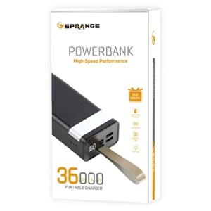 Sprange SR-P5 36000mAh Taşınabilir Digital Şarj Cihazı Powerbank