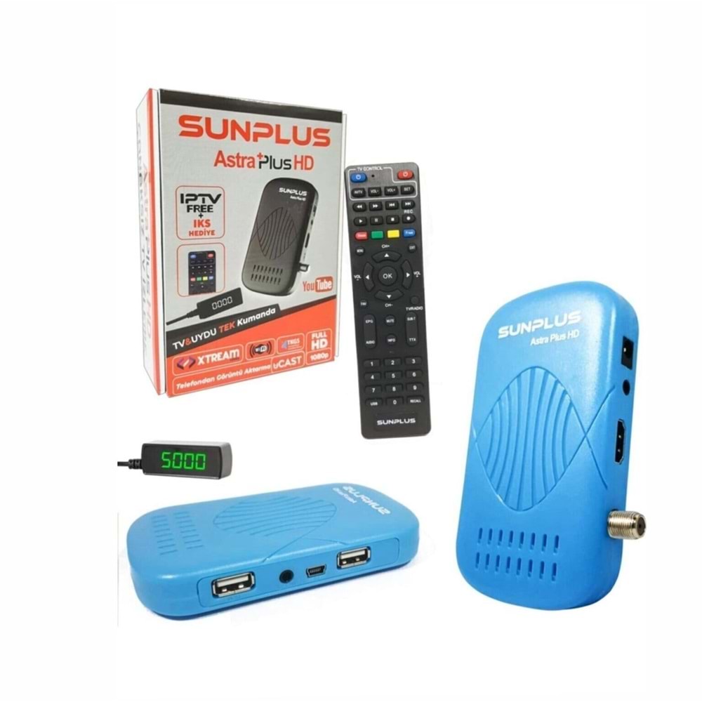 Sunplus ASTRA Plus HD IPTV+IKS Hediye Uydu Alıcısı