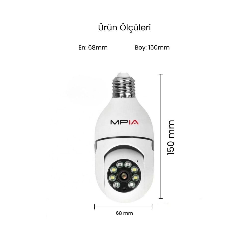 Concord MPİA REN 3Mp İp Wifi Full Hd 8 Led Gece Görüşlü Hareketli Kamera